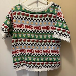 Vintage The Eagle’s Eye lobster & watermelon short sleeve sweater Size Medium